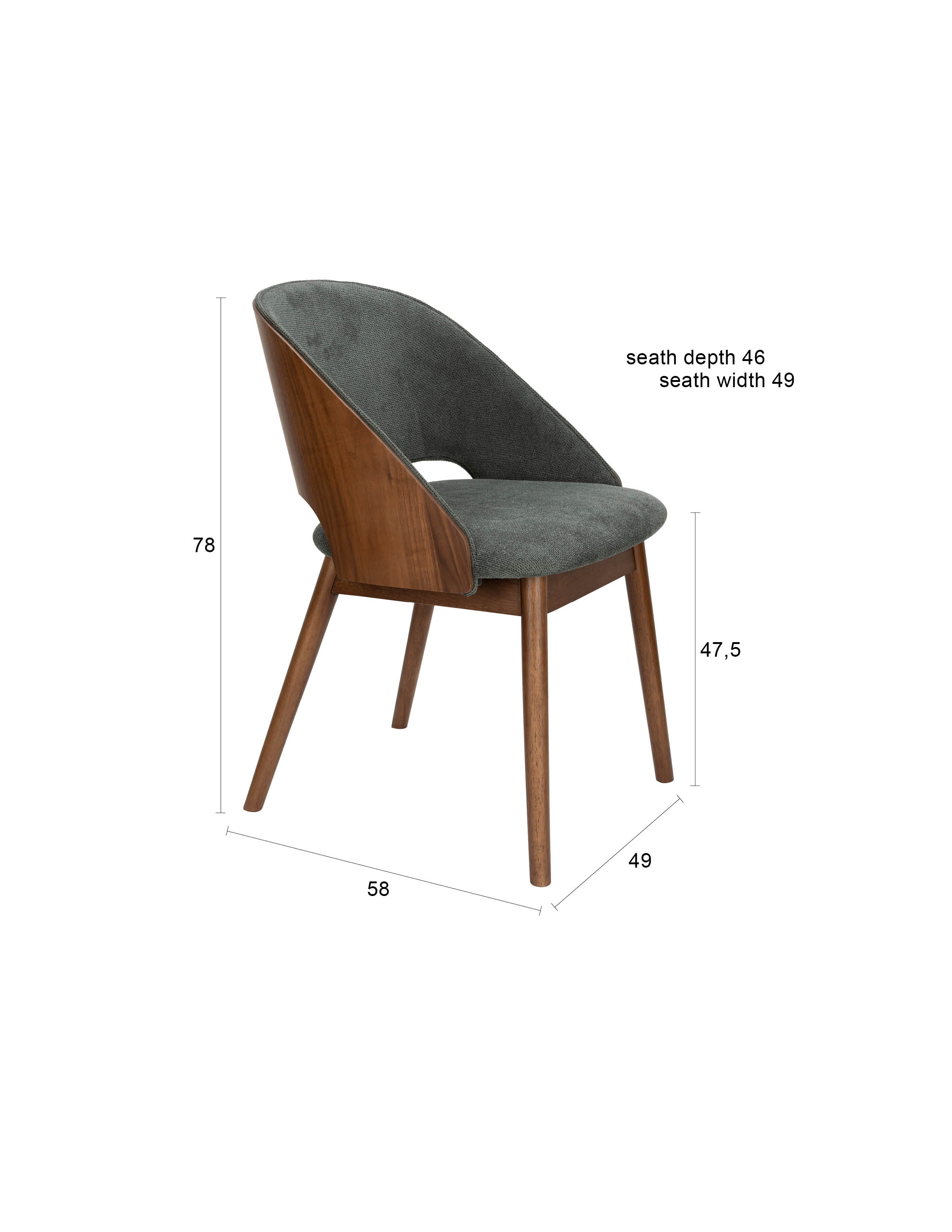 Stuhl Velore in Grün präsentiert im Onlineshop von KAQTU Design AG. Stuhl ist von Dutchbone