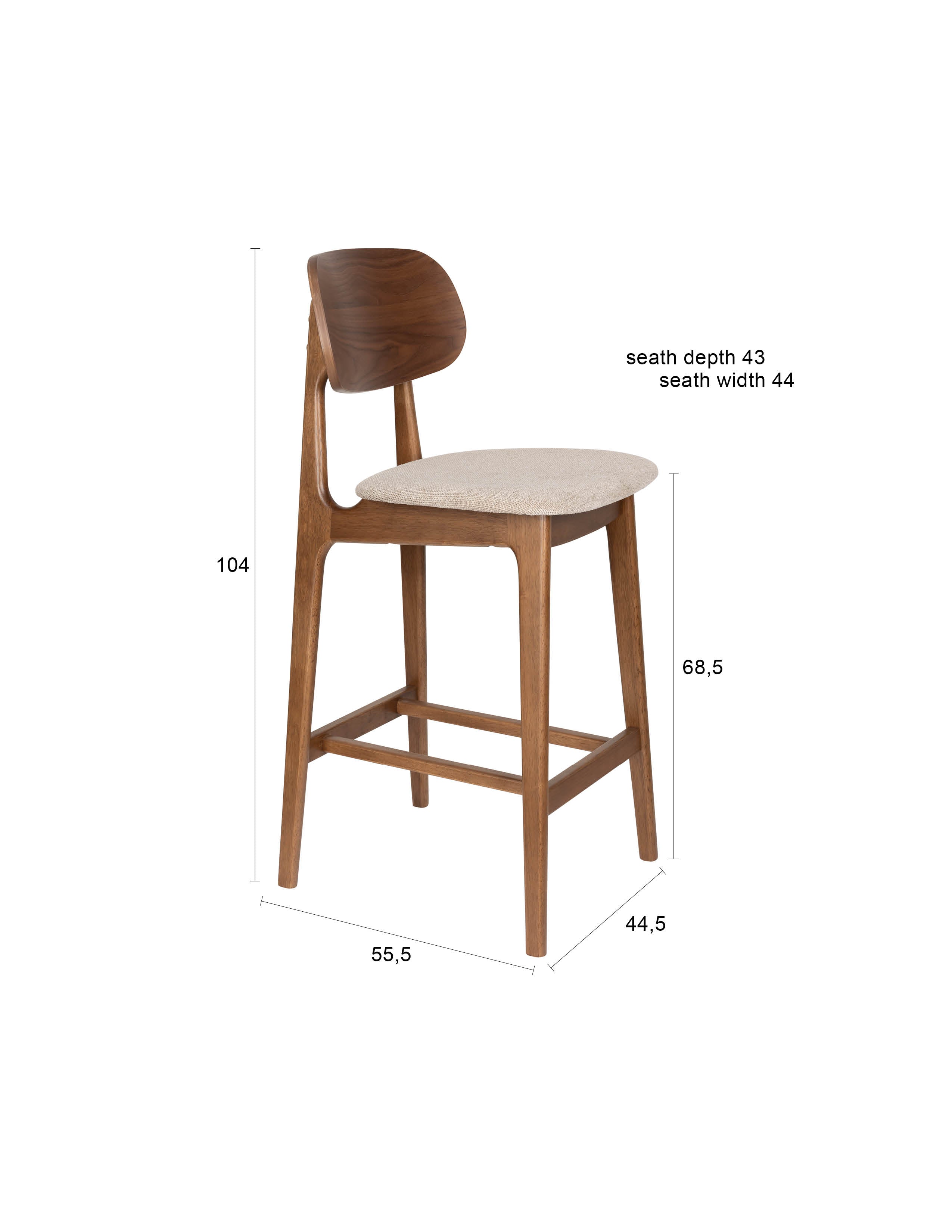 Barhocker Marais in Braun präsentiert im Onlineshop von KAQTU Design AG. Barstuhl ist von Dutchbone