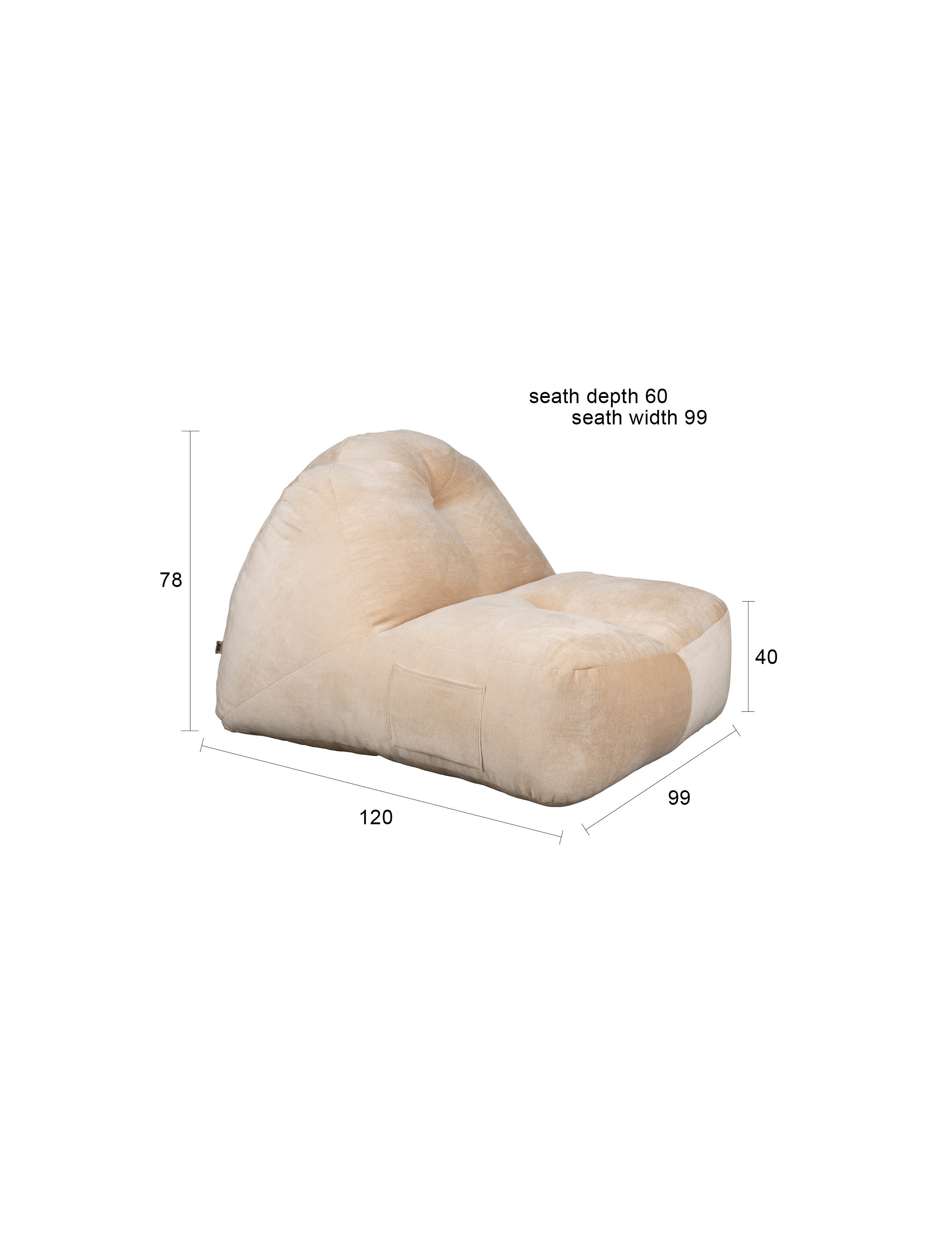 Sessel Tombag in Beige präsentiert im Onlineshop von KAQTU Design AG. Sessel ist von Dutchbone
