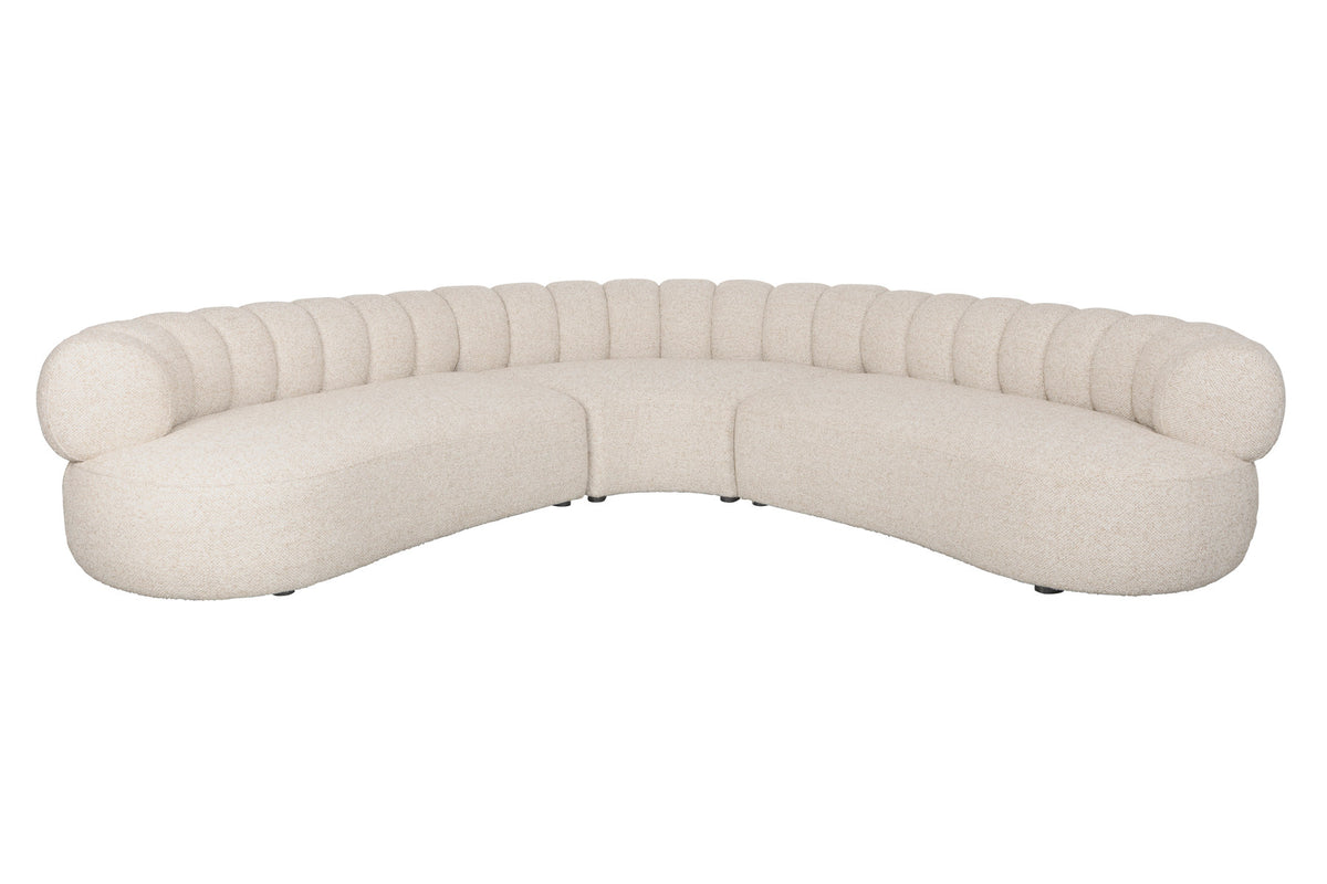 Ecksofa Duvane von Dutchbone, gepolsterter Sitz aus Acryl und Polyester, runde Formen
