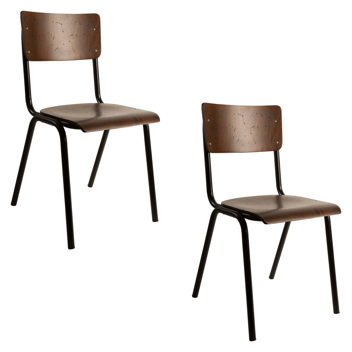 Stuhl Scuola in Braun präsentiert im Onlineshop von KAQTU Design AG. Stuhl ist von Dutchbone