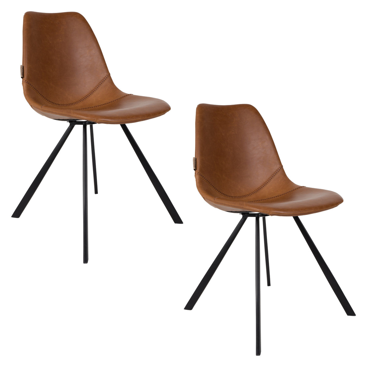 Stuhl Franky in Braun / Kunstleder präsentiert im Onlineshop von KAQTU Design AG. Stuhl ist von Dutchbone