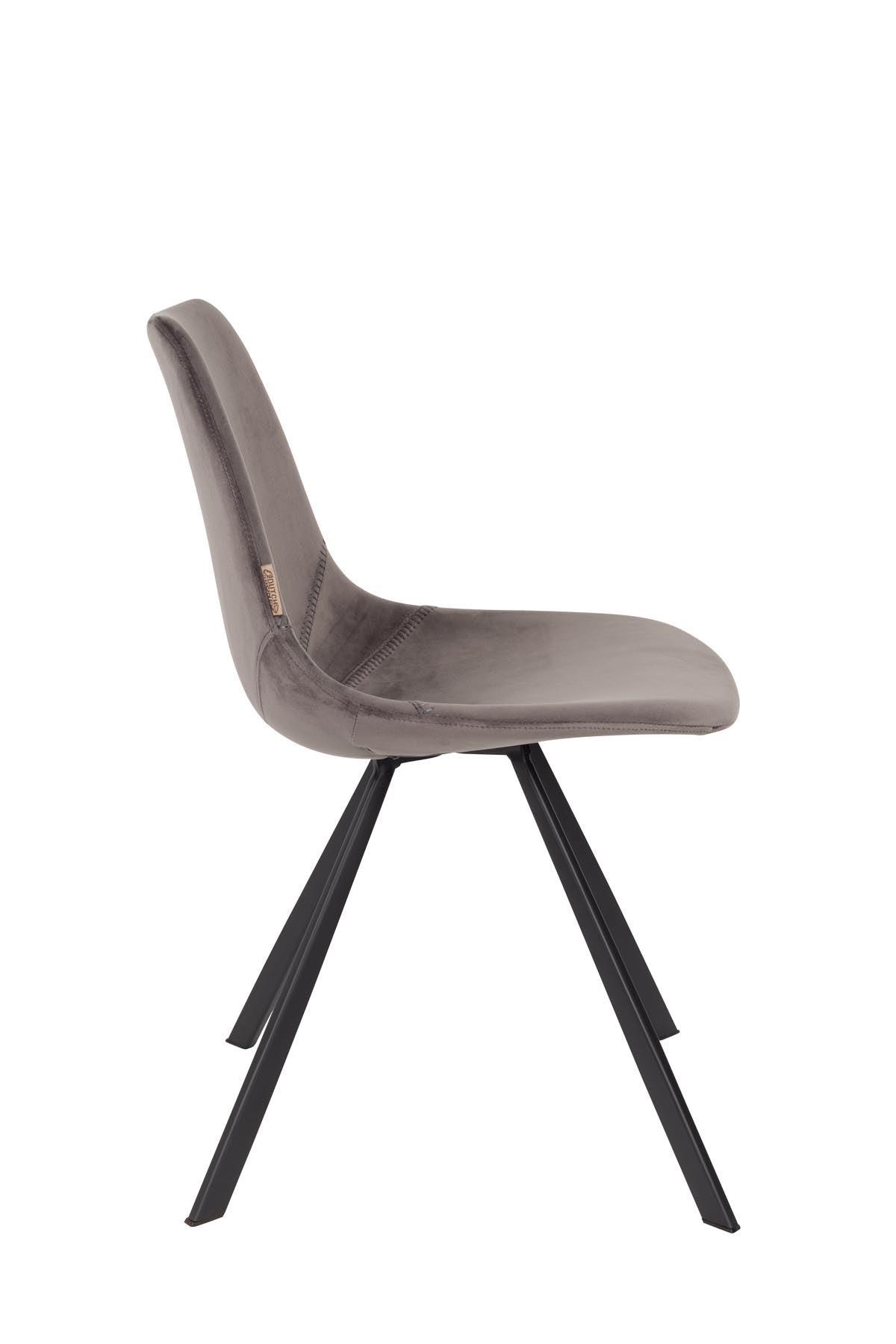 Stuhl Franky Velvet in Grau präsentiert im Onlineshop von KAQTU Design AG. Stuhl ist von Dutchbone