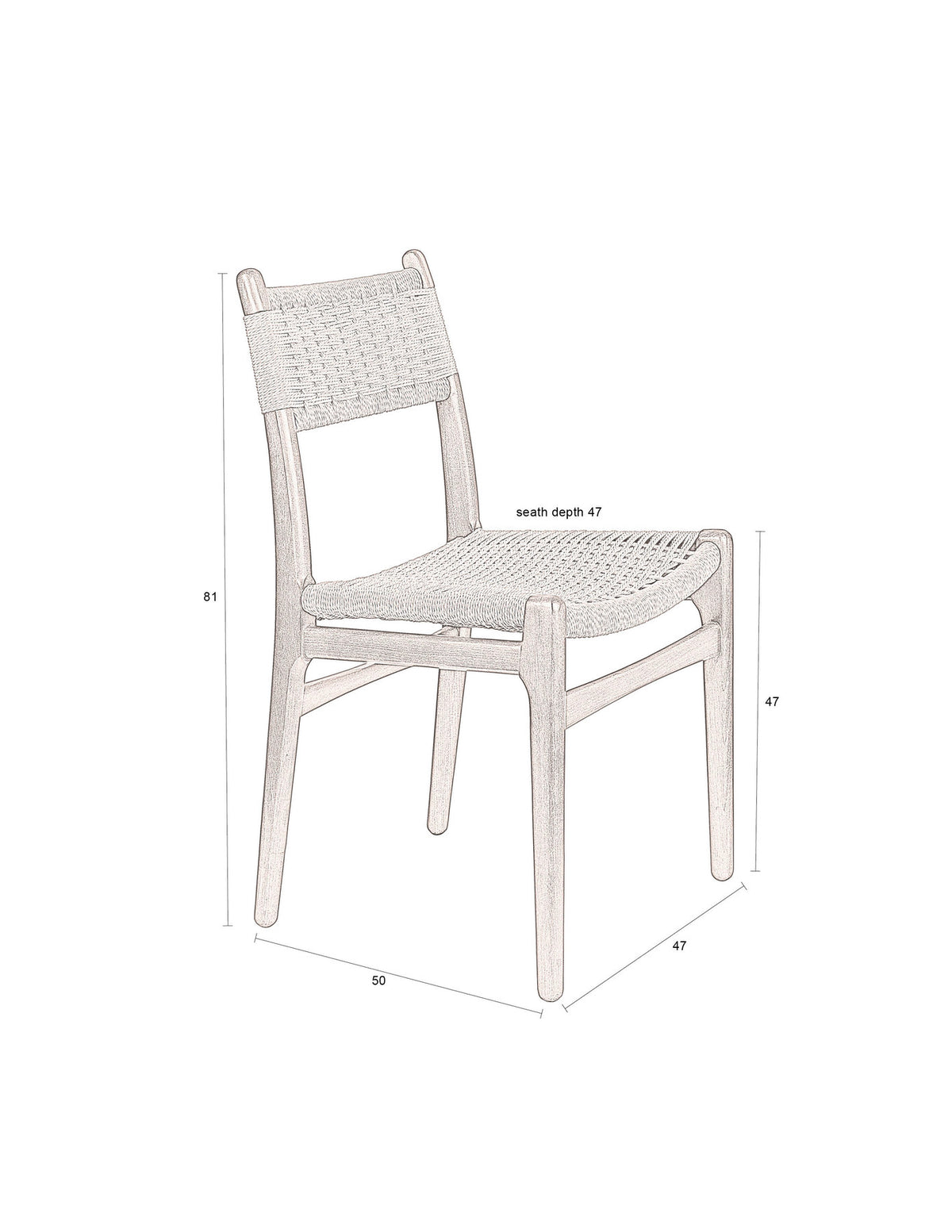 Stuhl Cecile in Braun präsentiert im Onlineshop von KAQTU Design AG. Stuhl ist von Dutchbone