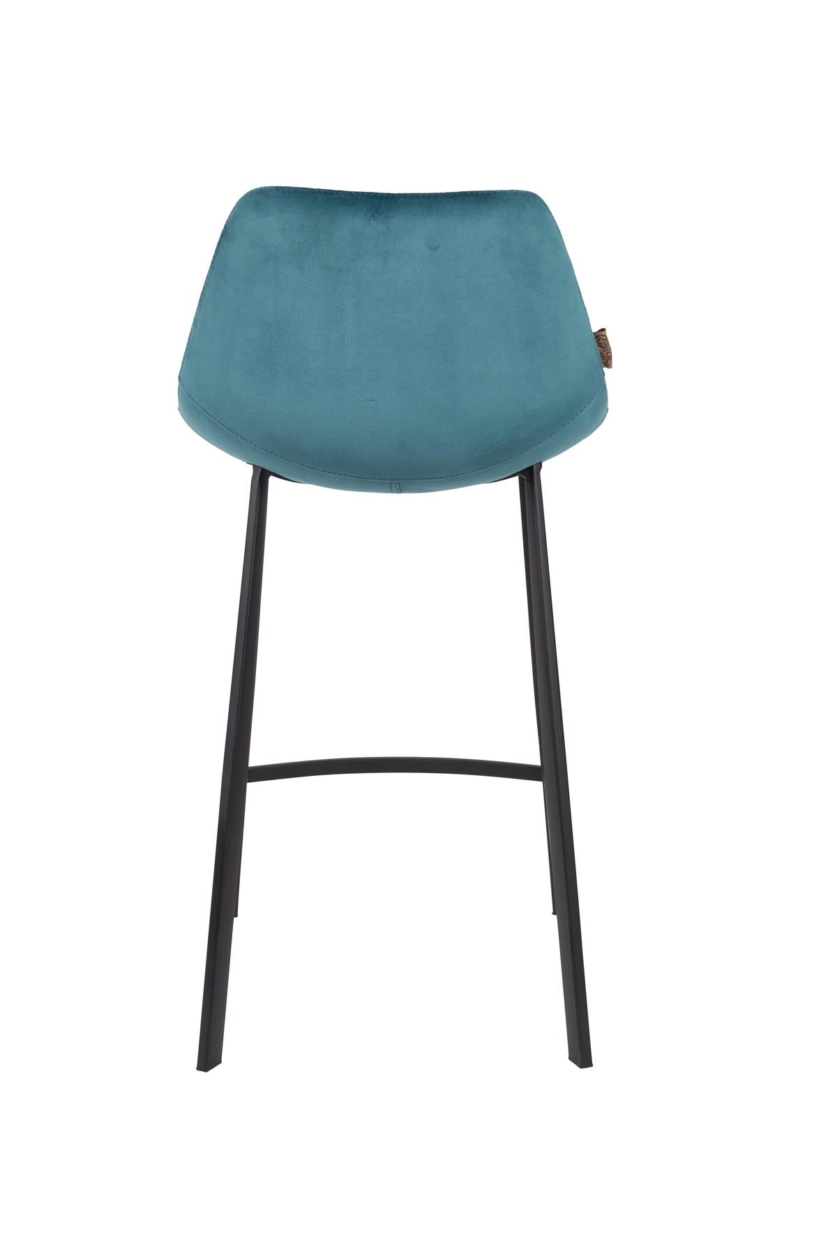 Barstuhl Franky Velvet in Petrol präsentiert im Onlineshop von KAQTU Design AG. Barstuhl ist von Dutchbone