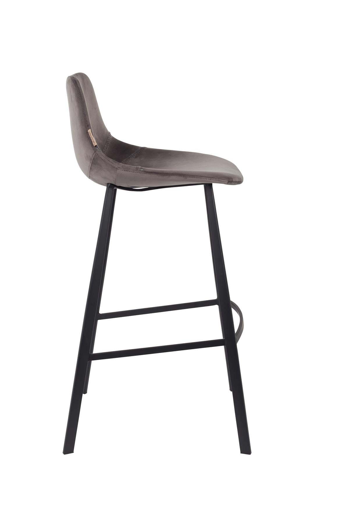 Barstuhl Franky Velvet in Grau präsentiert im Onlineshop von KAQTU Design AG. Barstuhl ist von Dutchbone