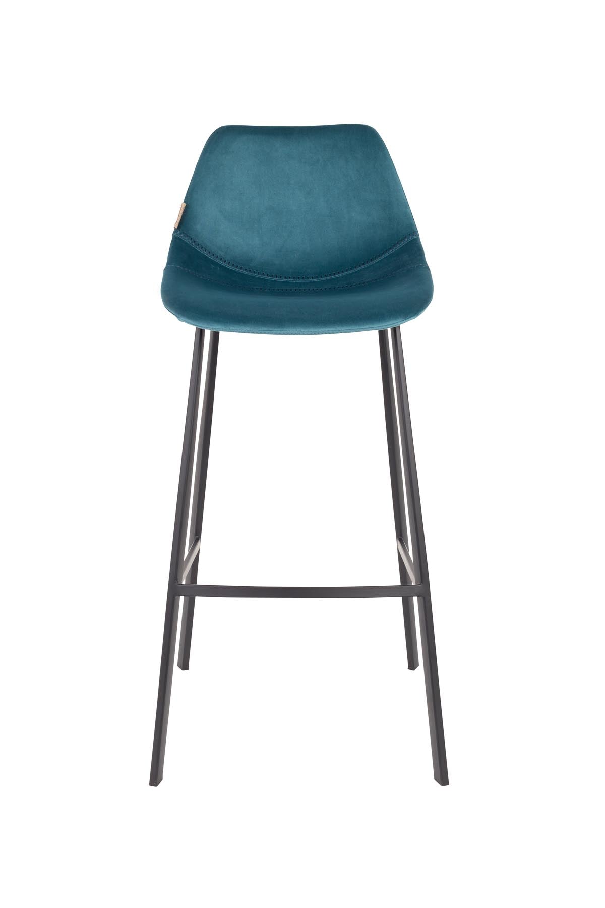 Barstuhl Franky Velvet in Petrol präsentiert im Onlineshop von KAQTU Design AG. Barstuhl ist von Dutchbone