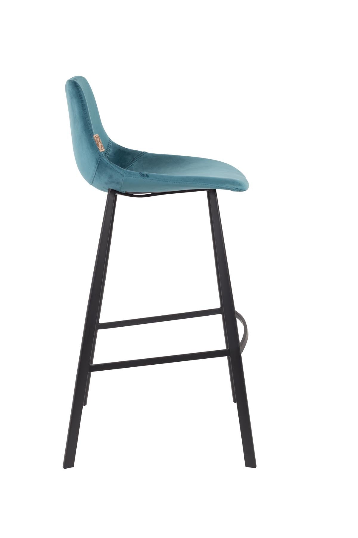 Barstuhl Franky Velvet in Petrol präsentiert im Onlineshop von KAQTU Design AG. Barstuhl ist von Dutchbone