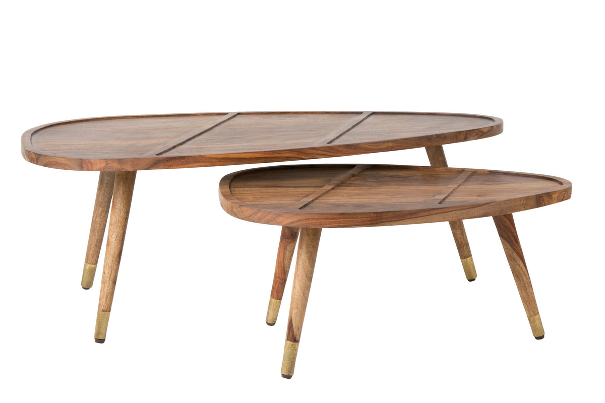 Beistelltisch Sham im 2er Set in Braun präsentiert im Onlineshop von KAQTU Design AG. Couchtisch ist von Dutchbone