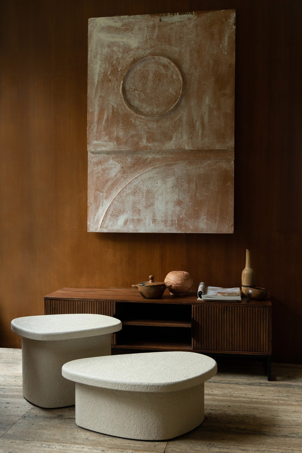 Beistelltisch Veda High in Beige präsentiert im Onlineshop von KAQTU Design AG. Beistelltisch ist von Dutchbone
