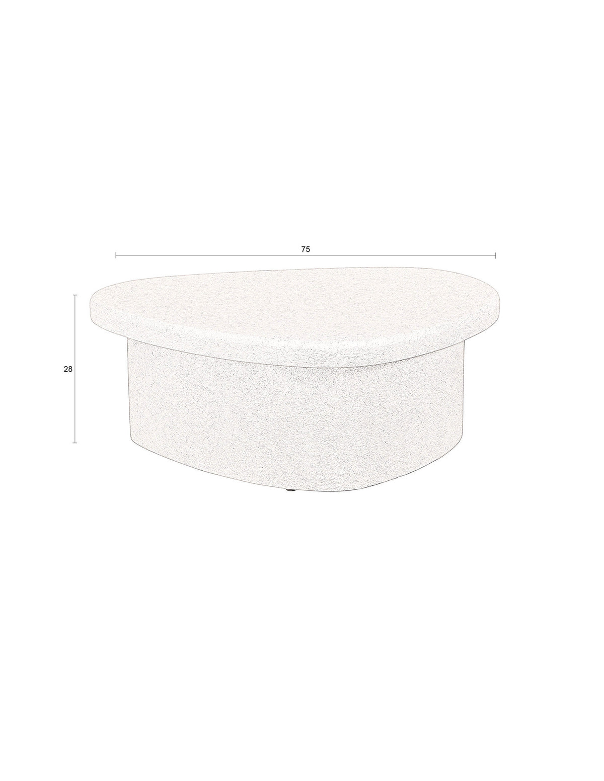 Beiger Couchtisch Coffee Table Veda aus recyceltem Marmor mit weisser Basis und organischer Form