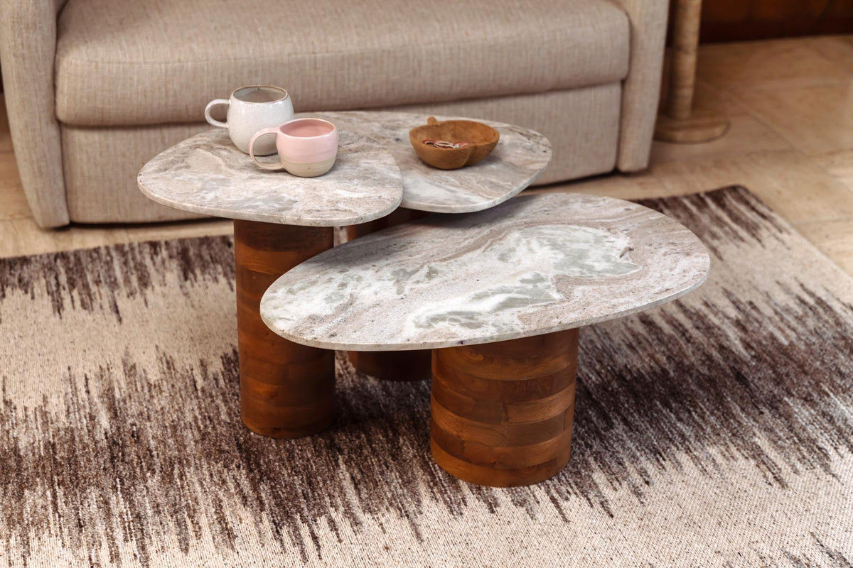 Beistelltisch Suki (3er-Set) in Braun präsentiert im Onlineshop von KAQTU Design AG. Couchtisch ist von Dutchbone