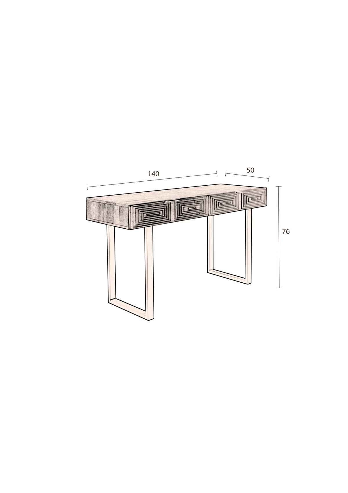 Konsolentisch Volan in Gold präsentiert im Onlineshop von KAQTU Design AG. Konsolentisch ist von Dutchbone