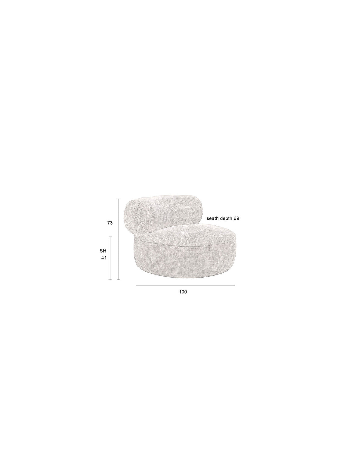 Sessel Tilbury in Naturbeige präsentiert im Onlineshop von KAQTU Design AG. Sessel ist von Dutchbone