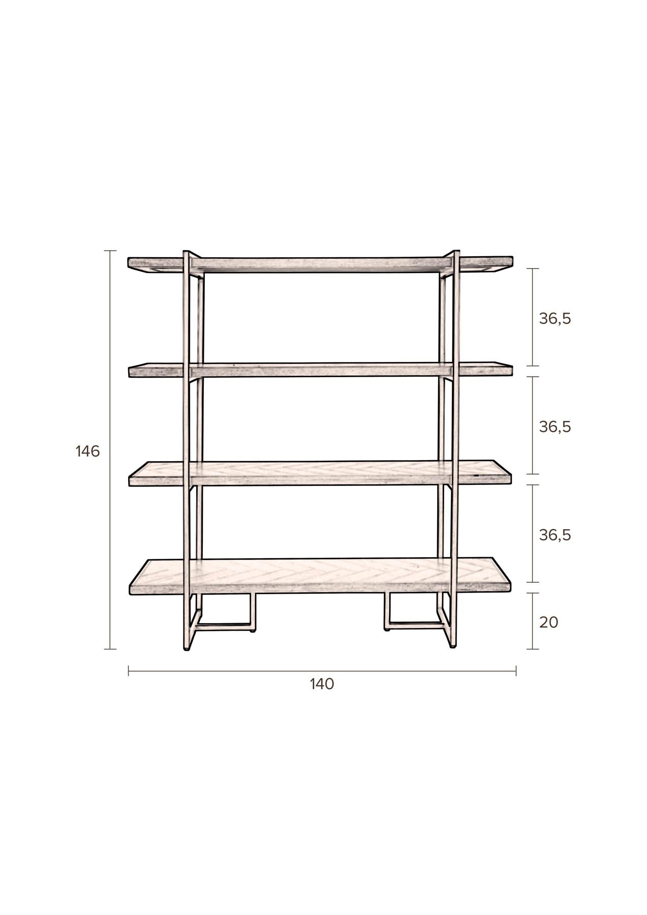 Regal Class in Braun/Messing präsentiert im Onlineshop von KAQTU Design AG. Cabinet ist von Dutchbone