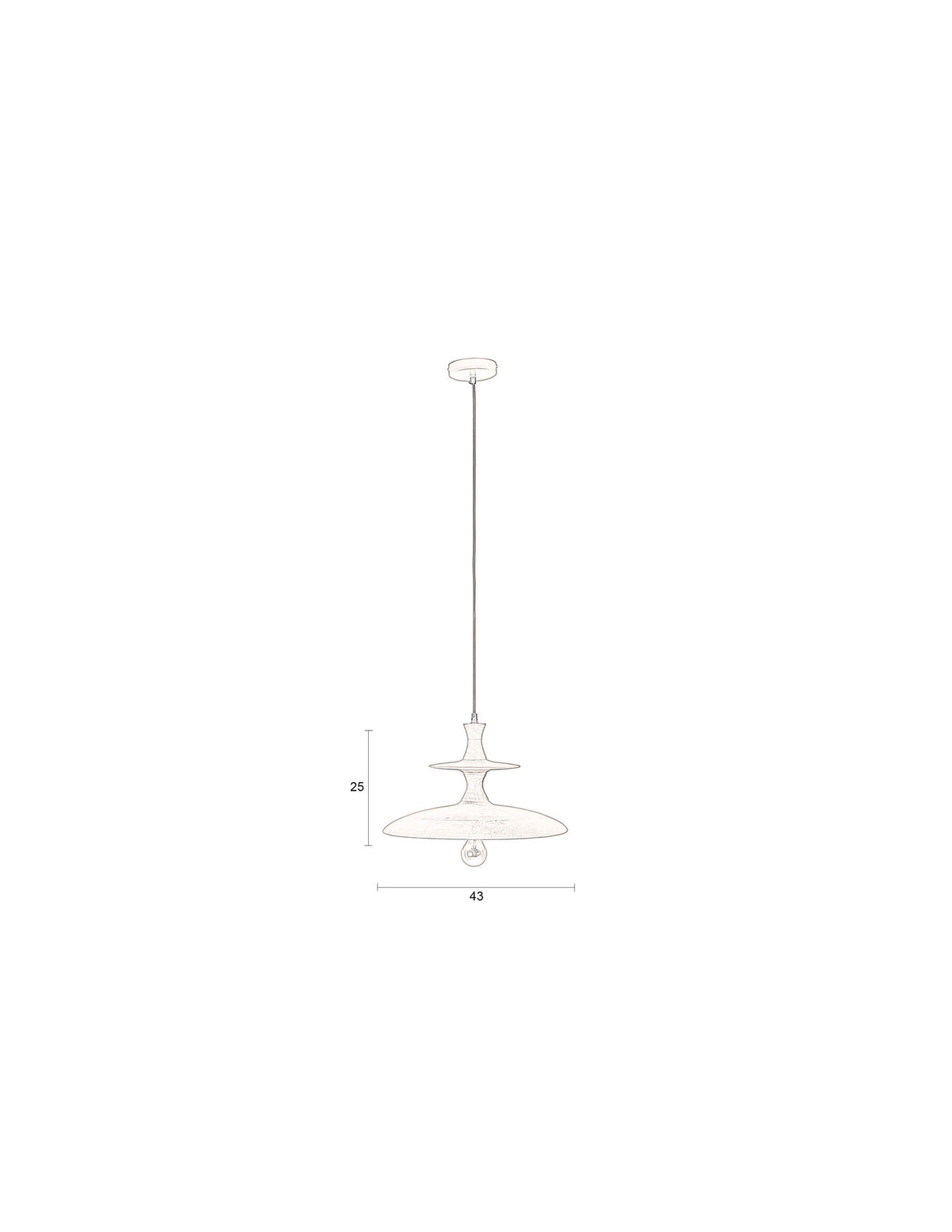Pendellampe Cath L in Walnuss präsentiert im Onlineshop von KAQTU Design AG. Pendelleuchte ist von Dutchbone