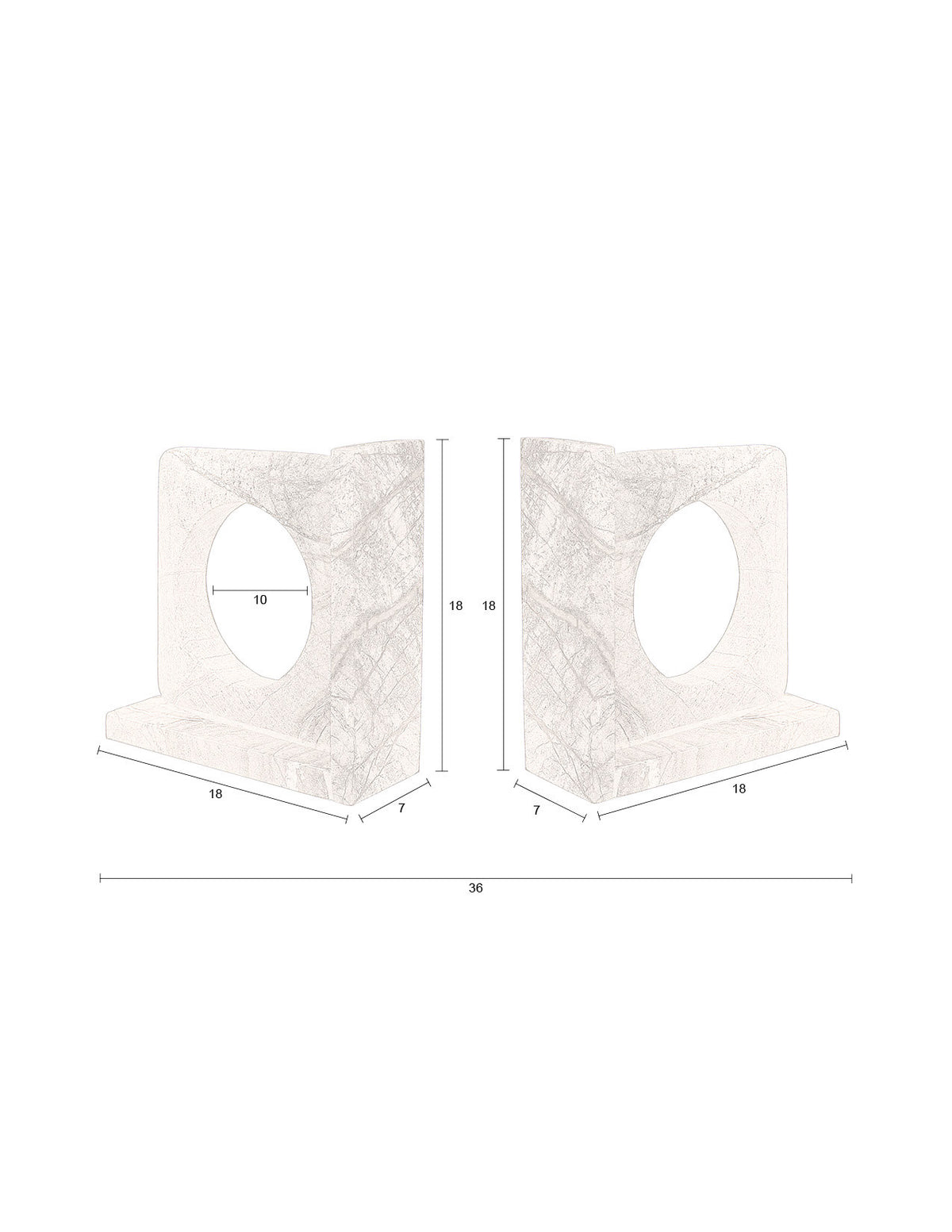 Buchstütze Satpura Brauner Marmor (2er-Set) in Braun präsentiert im Onlineshop von KAQTU Design AG. Haushaltshilfen ist von Dutchbone