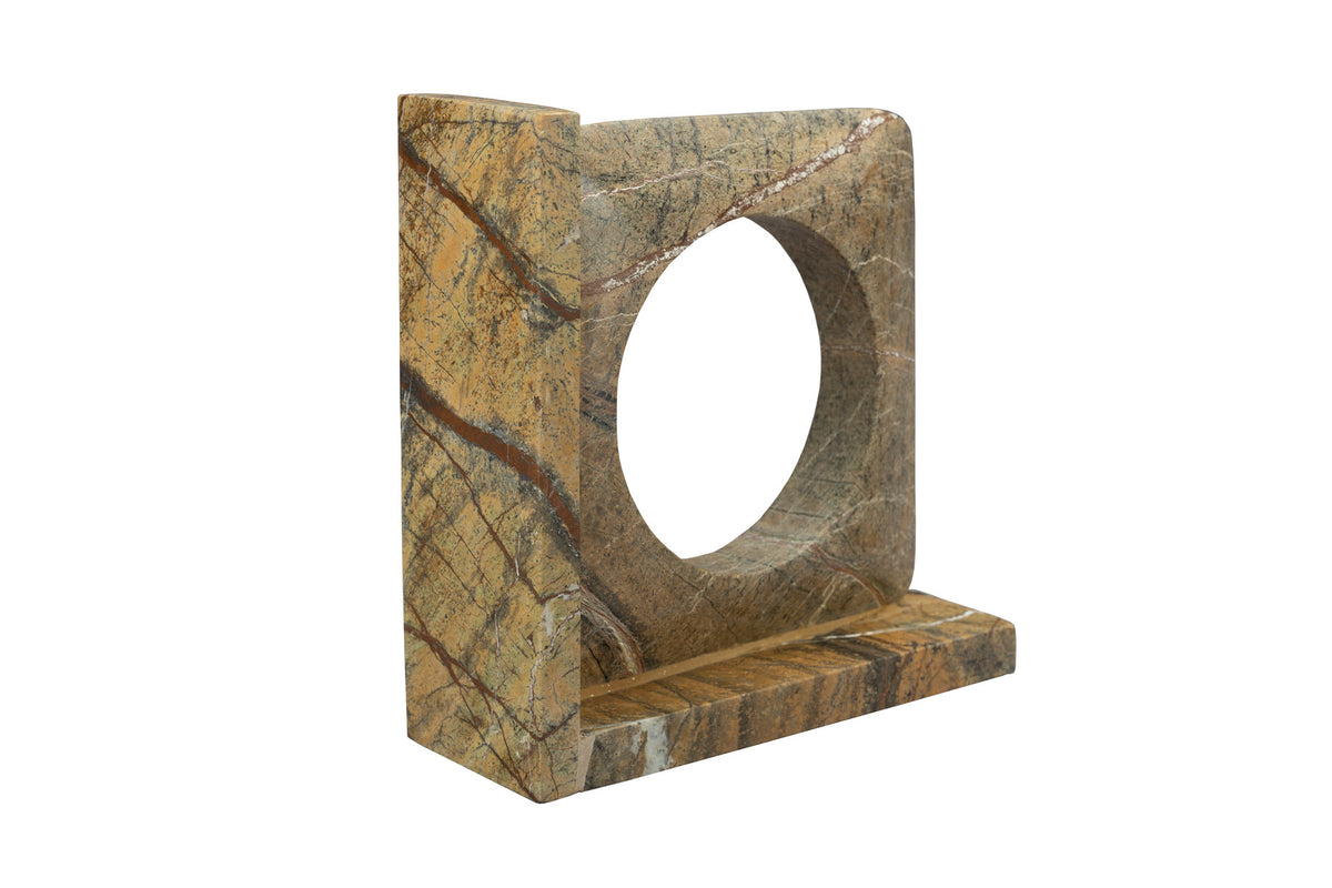 Buchstütze Satpura Brauner Marmor (2er-Set) in Braun präsentiert im Onlineshop von KAQTU Design AG. Haushaltshilfen ist von Dutchbone