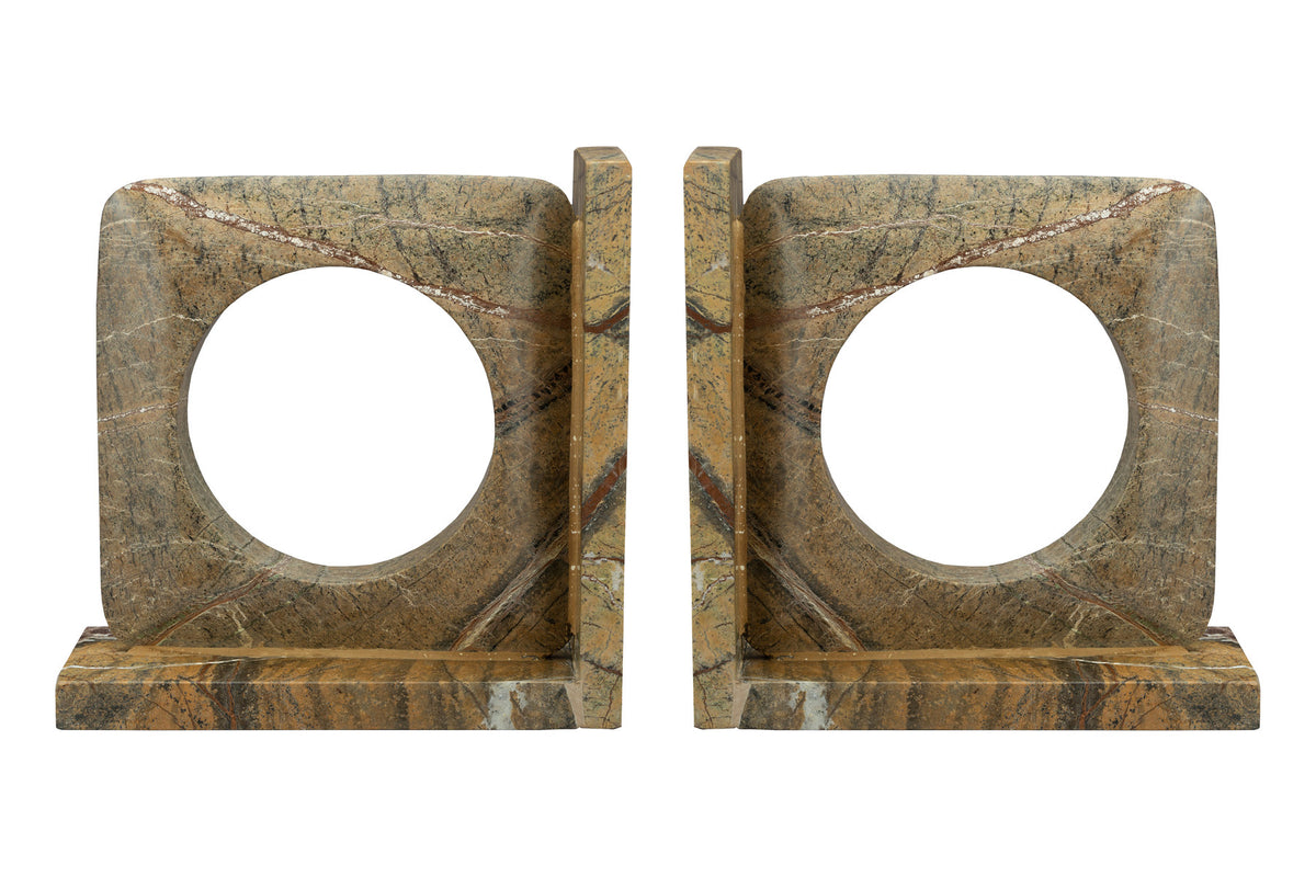 Buchstütze Satpura Brauner Marmor (2er-Set) in Braun präsentiert im Onlineshop von KAQTU Design AG. Haushaltshilfen ist von Dutchbone