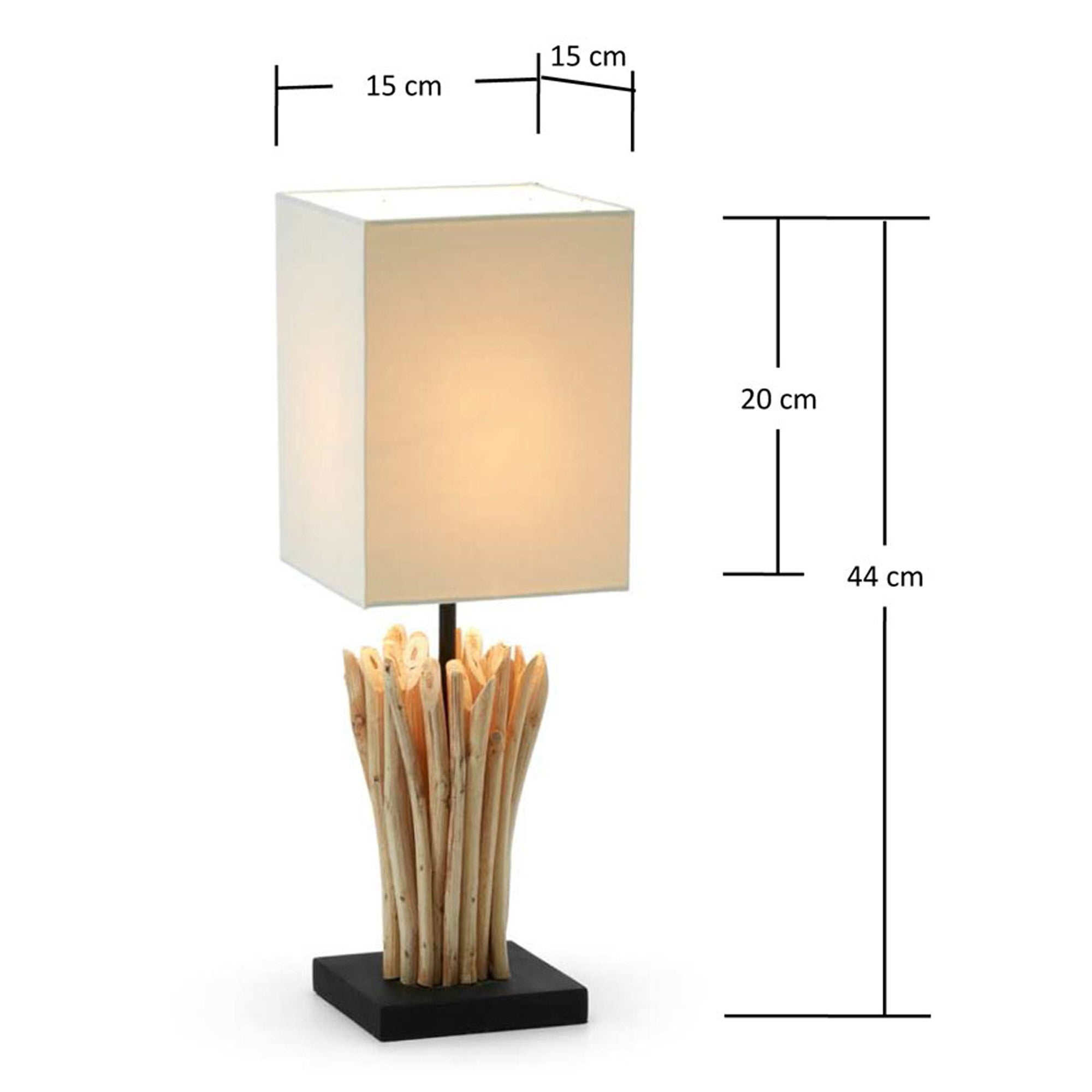 Stilvolle Tischlampe Boop aus hochwertigem Rotholz und Baumwolle, perfekt für umweltbewusste Einrichtung und gemütliches Licht.
