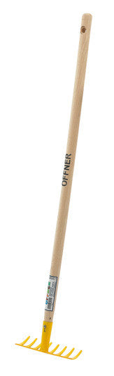 OFFNER Kinder Rechen 8 Zinken mit Stiel in Gelb präsentiert im Onlineshop von KAQTU Design AG. Gartenwerkzeug ist von OFFNER