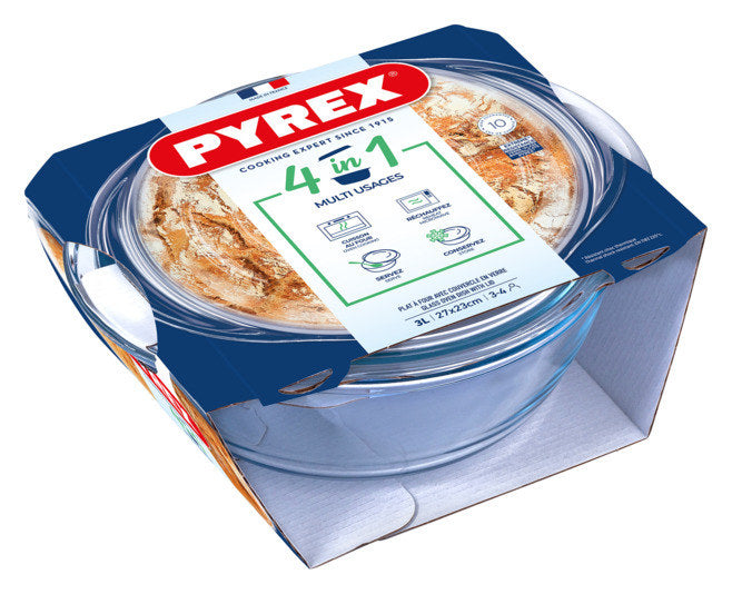 PYREX Kasserolle mit Deckel rund 3 l in Transparent präsentiert im Onlineshop von KAQTU Design AG. Kochtopf ist von PYREX