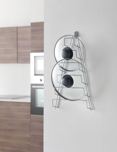 METALTEX Deckelhalter für 6 Deckel Lido silber in Silbergrau, Grau präsentiert im Onlineshop von KAQTU Design AG. Küchenhelfer ist von METALTEX