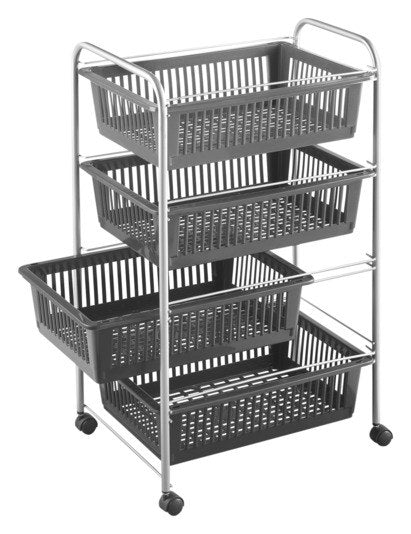 METALTEX Gemüsewagen Jumbo silbergrau in Silbergrau, Grau präsentiert im Onlineshop von KAQTU Design AG. Servierwagen ist von METALTEX