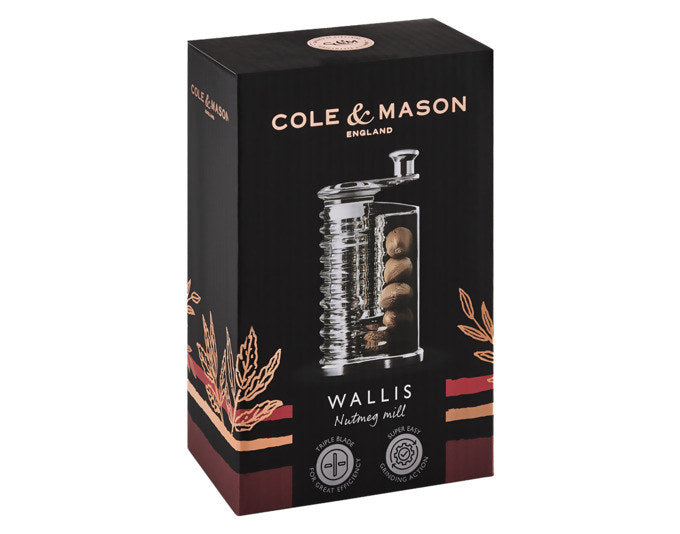 COLE&MASON Muskatmühle Wallis 14.5 cm in Transparent, Silber präsentiert im Onlineshop von KAQTU Design AG. Mühlen ist von COLE & MASON