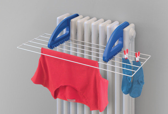 METALTEX Balkon Heizungswäschetrockner in Weiss, Blau präsentiert im Onlineshop von KAQTU Design AG. Wäscheständer ist von METALTEX