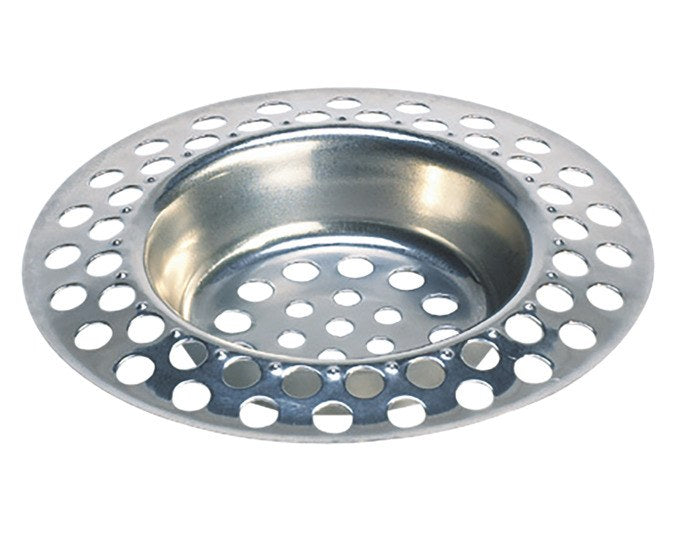 Rundes Abflusssieb aus Edelstahl (Inox) in Silber, mit perforierter Siebfläche für Duschabläufe im Durchmesser 40 bis 70 mm.