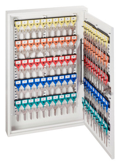 Schlüsselschrank KR-21 100 Haken in Lichtgrau, Grau, RAL 7035 präsentiert im Onlineshop von KAQTU Design AG. Schlüsselkasten ist von RIEFFEL