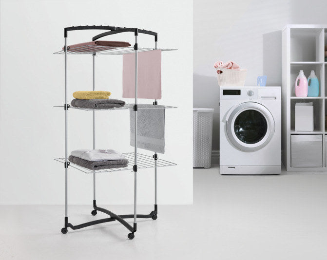 METALTEX Wäschetrockner Turm Faro 3 Etagen in Weiss, Anthrazit, Grau präsentiert im Onlineshop von KAQTU Design AG. Wäscheständer ist von METALTEX