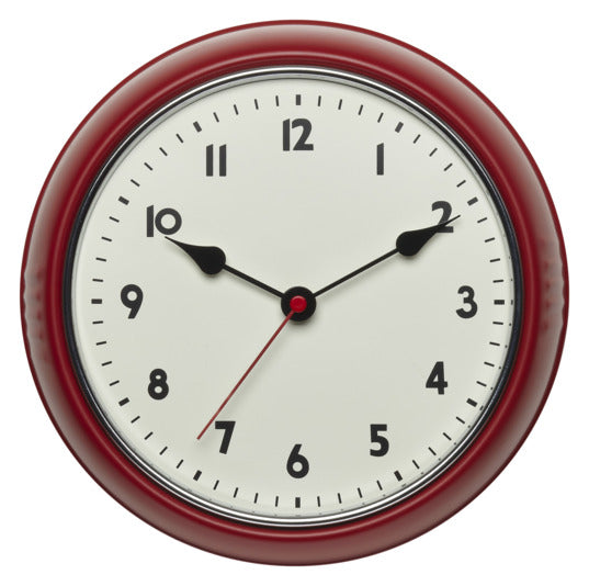 TFA Funk-Wanduhr Retro Look rot in  präsentiert im Onlineshop von KAQTU Design AG. Wanduhr ist von TFA