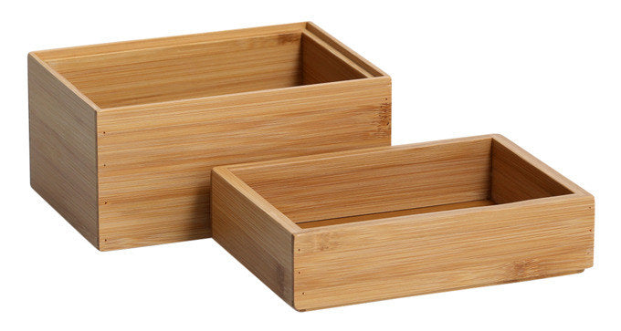 ZELLER PRESENT Ordnungsboxen-Set Bamboo 2-teilig 12x17x12 cm in Natur, Braun präsentiert im Onlineshop von KAQTU Design AG. Haushaltshilfen ist von ZELLER PRESENT