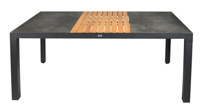 SIENA GARDEN Tisch Rondo 180x100x74 cm mit Holzeinsatz in Anthrazit, Grau präsentiert im Onlineshop von KAQTU Design AG. Gartentisch ist von SIENA GARDEN