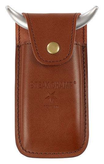 STEAK CHAMP Holster zu Fleischgabel BBQ Bull Pork in Braun präsentiert im Onlineshop von KAQTU Design AG. Grillbesteck ist von STEAK CHAMP