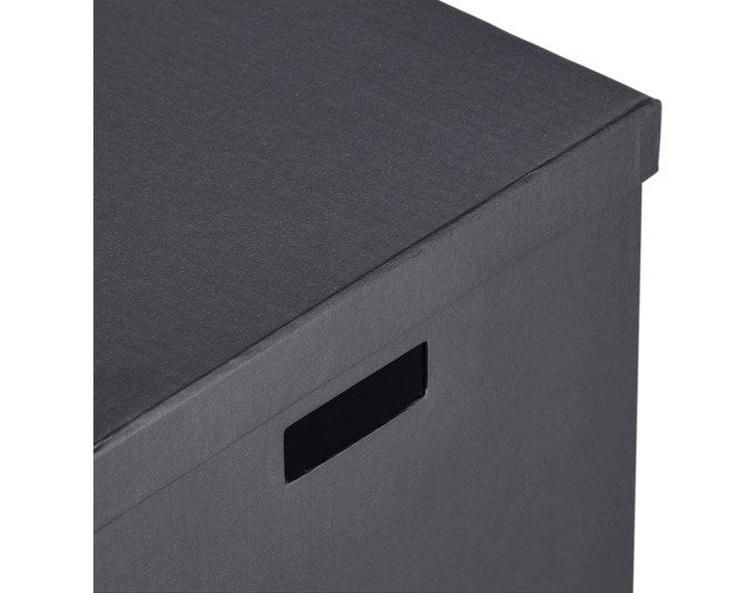ZELLER Aufbewahrungsbox mit Deckel Karton schwarz 25x35x20 cm in Schwarz präsentiert im Onlineshop von KAQTU Design AG. Aufbewahrungsboxen ist von ZELLER PRESENT