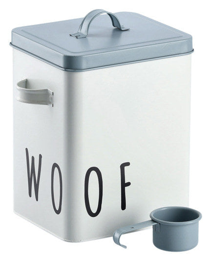 ZELLER Vorratsdose mit Löffel Woof in Weiss, Hellblau, Blau präsentiert im Onlineshop von KAQTU Design AG. Vorratsbehälter ist von ZELLER PRESENT