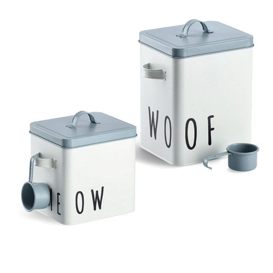ZELLER Vorratsdose mit Löffel Meow in Weiss, Hellblau, Blau präsentiert im Onlineshop von KAQTU Design AG. Vorratsbehälter ist von ZELLER PRESENT