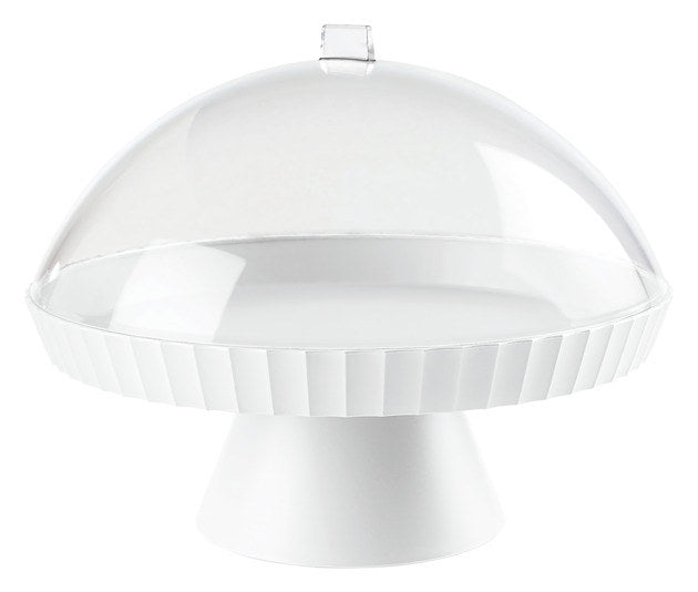 BLIM PLUS Schale auf Fuss Agora  mit Haube und Kuchenheber arctic white ø 30 cm in Arctic white, Weiss präsentiert im Onlineshop von KAQTU Design AG. Schale ist von BLIMPLUS