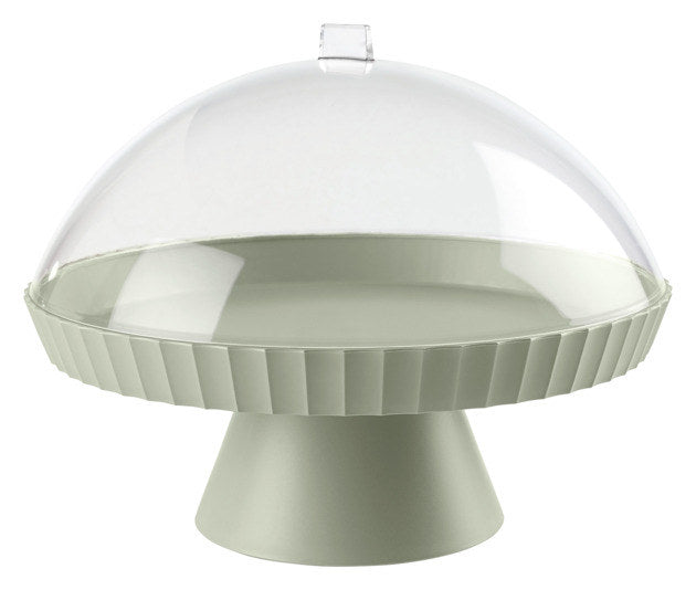 BLIM PLUS Schale auf Fuss Agora  mit Haube und Kuchenheber m-forest ø 30 cm in Forest, Grün präsentiert im Onlineshop von KAQTU Design AG. Schale ist von BLIMPLUS