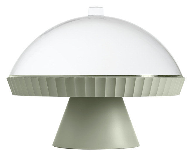 BLIM PLUS Schale auf Fuss Agora  mit Haube und Kuchenheber m-forest ø 30 cm in Forest, Grün präsentiert im Onlineshop von KAQTU Design AG. Schale ist von BLIMPLUS