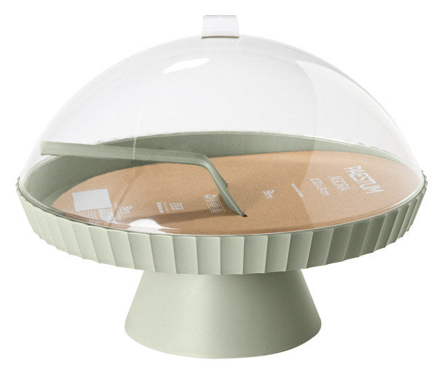 BLIM PLUS Schale auf Fuss Agora  mit Haube und Kuchenheber m-forest ø 30 cm in Forest, Grün präsentiert im Onlineshop von KAQTU Design AG. Schale ist von BLIMPLUS