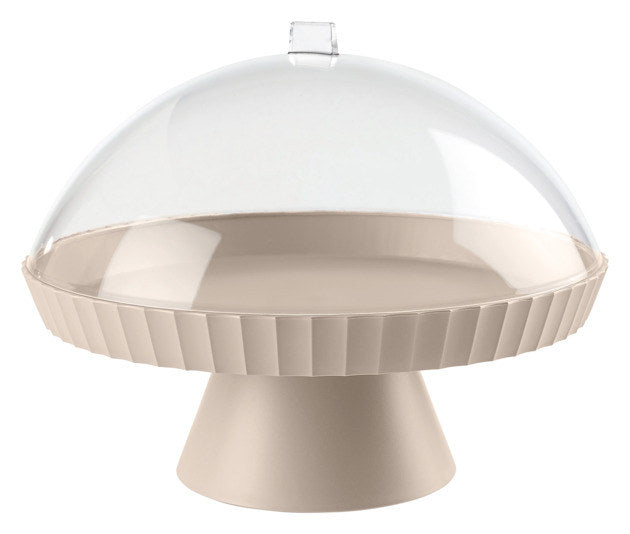 BLIM PLUS Schale auf Fuss Agora  mit Haube und Kuchenheber moka grey ø 30 cm in Moka grey, Grau präsentiert im Onlineshop von KAQTU Design AG. Schale ist von BLIMPLUS
