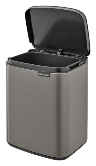 BRABANTIA Abfallbehälter Bo platinum 7 l in Black, Schwarz präsentiert im Onlineshop von KAQTU Design AG. Mülleimer ist von BRABANTIA