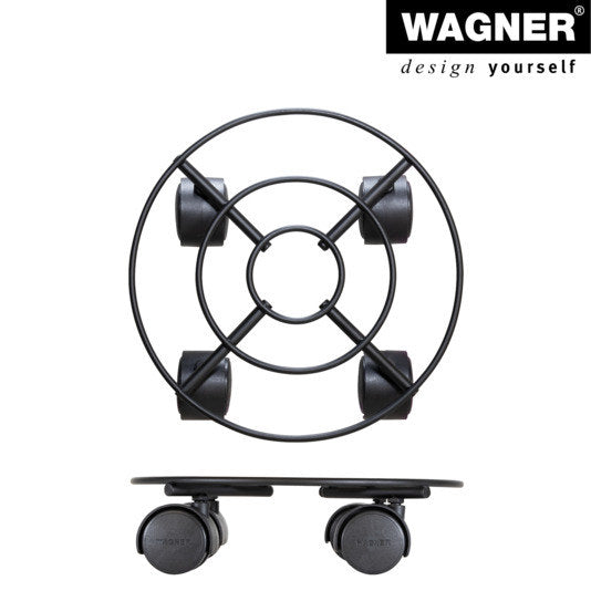 WAGNER Rolluntersetzer ø 230 mm Stahl schwarz matt GH0942 in Matt schwarz präsentiert im Onlineshop von KAQTU Design AG. Pflanzenroller ist von WAGNER