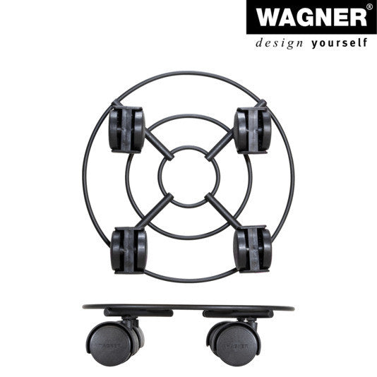 WAGNER Rolluntersetzer ø 230 mm Stahl schwarz matt GH0942 in Matt schwarz präsentiert im Onlineshop von KAQTU Design AG. Pflanzenroller ist von WAGNER