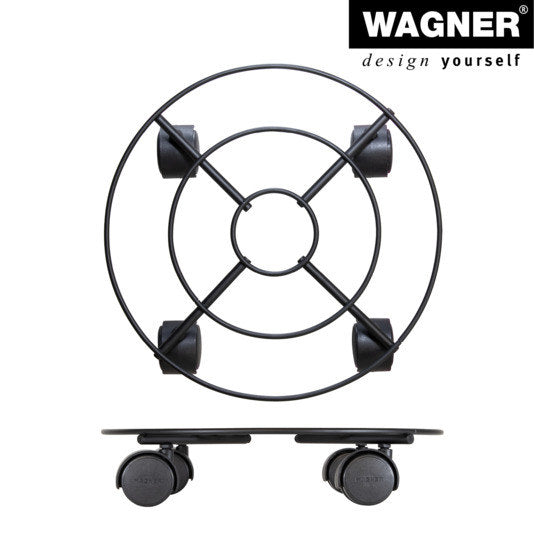 WAGNER Rolluntersetzer ø 300 mm Stahl schwarz matt GH0943 in Matt schwarz präsentiert im Onlineshop von KAQTU Design AG. Pflanzenroller ist von WAGNER