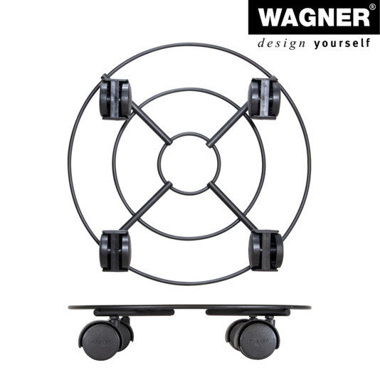 WAGNER Rolluntersetzer ø 300 mm Stahl schwarz matt GH0943 in Matt schwarz präsentiert im Onlineshop von KAQTU Design AG. Pflanzenroller ist von WAGNER